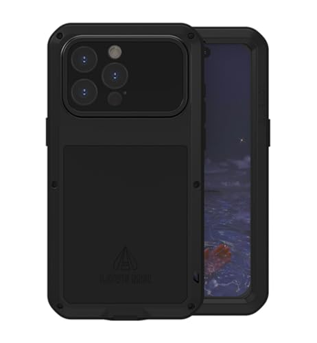 LOVE MEI für iPhone 15 Pro Max Metall Hülle, Outdoor Heavy Duty Stoßfest Staubdicht Hybrid Aluminium Metall Militär Grad Bumper Schutzhülle Hülle mit gehärtetem Glas für iPhone 15 Pro Max (Schwarz) LOVE MEI für iPhone 15 Pro Max Metall Hülle, Outdoor Heavy Duty Stoßfest Staubdicht Hybrid Aluminium Metall Militär Grad Bumper Schutzhülle Hülle mit gehärtetem Glas für iPhone 15 Pro Max (Schwarz) von LOVE MEI