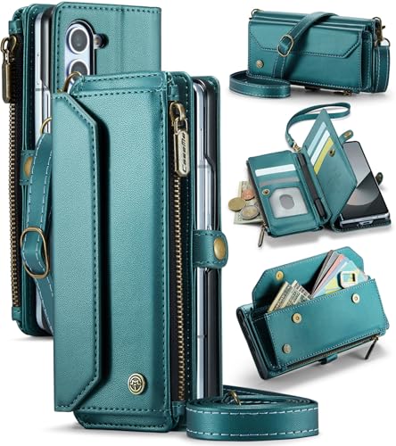 Kompatibel mit Samsung Galaxy Z Fold 6 Lederhülle, RFID-Blockierung, S-Stifthalter, multifunktionale Brieftaschen-Handtasche mit Kartenfächern, Ständer, Crossbody-Gurt, Umhängeband für Damen und Kompatibel mit Samsung Galaxy Z Fold 6 Lederhülle, RFID-Blockierung, S-Stifthalter, multifunktionale Brieftaschen-Handtasche mit Kartenfächern, Ständer, Crossbody-Gurt, Umhängeband für Damen und von LOVE MEI