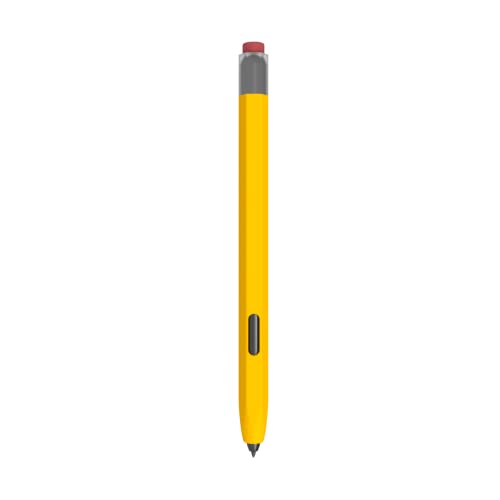 Love MEI für Samsung Galaxy Tab S7/S7 FE/S8/S8+/S9/S9+/S9 Ultra S Pen Sleeve Case, Rutschfester glatter Griff Klassische Silikonhülle Schutzhülle für S7+/S8+/S9 Ultra S Pen (Gelb) von LOVE MEI
