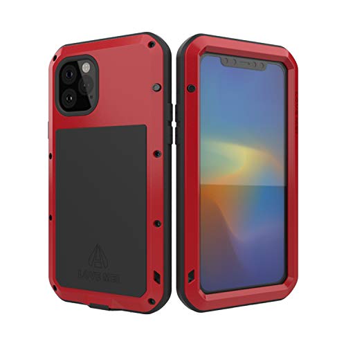 Love Mei Schutzhülle für iPhone 11 Pro Max mit gehärtetem Glas, stoßfest, staubdicht, Kratzfest, Hybrid-Metall- und Silikon-Schutzhülle, für iPhone Pro Max 6,5 Zoll, rot Love Mei Schutzhülle für iPhone 11 Pro Max mit gehärtetem Glas, stoßfest, staubdicht, Kratzfest, Hybrid-Metall- und Silikon-Schutzhülle, für iPhone Pro Max 6,5 Zoll, rot von LOVE MEI