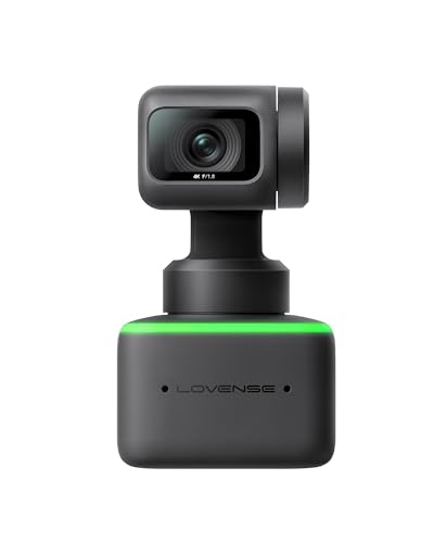 LOVENSE Webcam mit 1/2"-Sensor, PTZ 4K HD PRO Webcam für Live-Streaming, Videokonferenzen, KI-Tracking, Gestensteuerung, HDR, Mikrofonen mit Rauschunterdrückung, Spezialmodi von LOVENSE