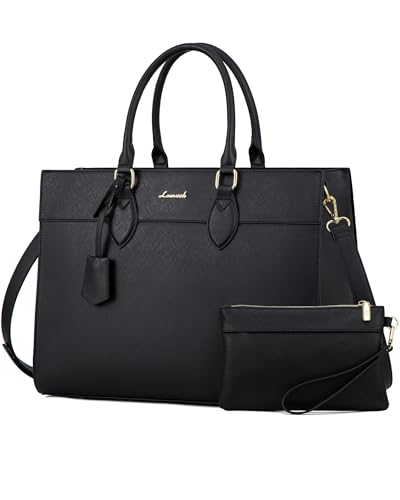 LOVEVOOK Laptoptasche Damen 17,3 Zoll, Groß Arbeitstasche Handtasche Schultertasche Wasserdicht PU Leder Shopper Tasche Aktentasche Lehrertasche Umhängetasche für Business Arbeit Uni Schule von LOVEVOOK