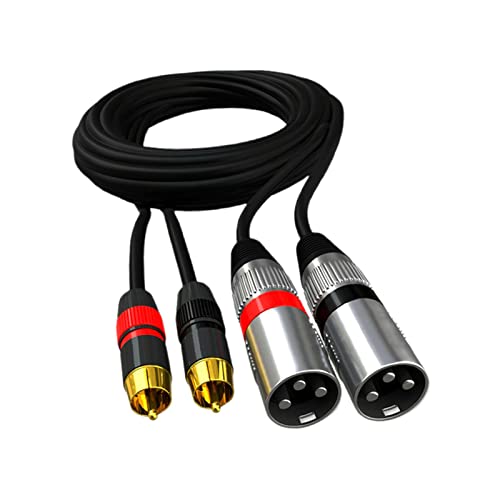 LOVIVER Cinch-auf-XLR-Kabel, Dual-Cinch-Stecker auf Dual-XLR-Steckerkabel, 2 Cinch-Stecker auf 2 XLR-Stecker, HiFi-Audiokabel für Verstärker-Mischmikrofon, 1m von LOVIVER