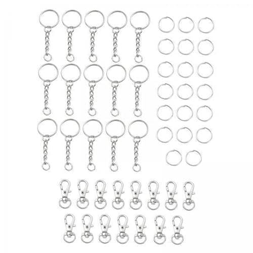 LOVIVER 2x Schlüsselanhänger Ringe, Schlüsselanhänger Reifen, Schlüsselanhänger Rohling Aus Metall, Zubehör für Offene Biegeringe Und Ketten von LOVIVER