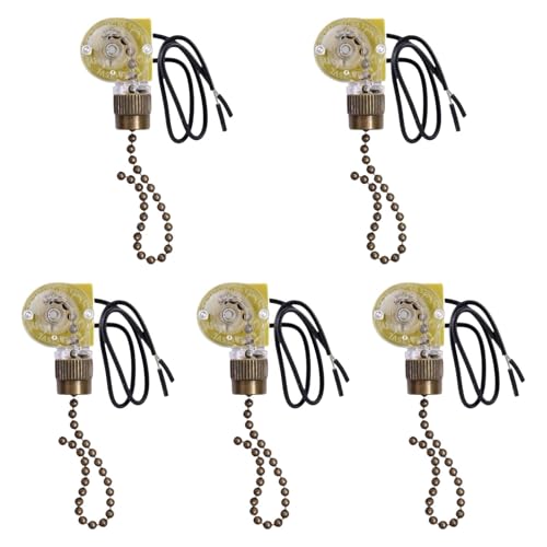 LOVIVER 5x Zugkette für Ventilatorlicht Ein-Aus Ersatz-Wandleuchten 2 Drähte Professioneller robuster Hochleistungs-Deckenventilatorschalter, Bronze LOVIVER 5x Zugkette für Ventilatorlicht Ein-Aus Ersatz-Wandleuchten 2 Drähte Professioneller robuster Hochleistungs-Deckenventilatorschalter, Bronze von LOVIVER