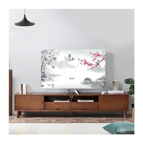LOVSSU Tv-Abdeckungen Landscape Elastic Force TV-Abdeckung TV-Staubschutztuch 32-75 Zoll Einfacher und moderner chinesischer Stil FüR Tv(03,75 inch) von LOVSSU