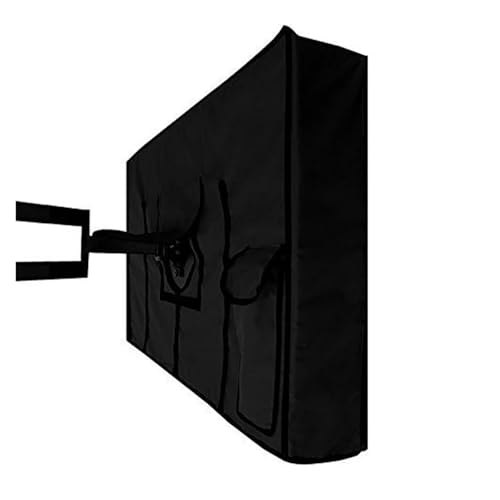 LOVSSU Tv-Abdeckungen Outdoor-TV-Schutzhülle, wetterfest, mit Bodenabdeckung, geeignet for 30-32-Zoll-Fernseher, mit Fernbedienungstasche FüR Tv(Black,FOR 55-58inch TV) von LOVSSU