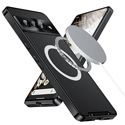 LOXO CASE Metallstoßrahmen Hülle für Google Pixel 7 Pro, Translucent Matte Anti-rutsch Hülle (Anti-Fingerabdruck) mit Kameraschutz, Kompatibel mit MagSafe,Black von LOXO CASE