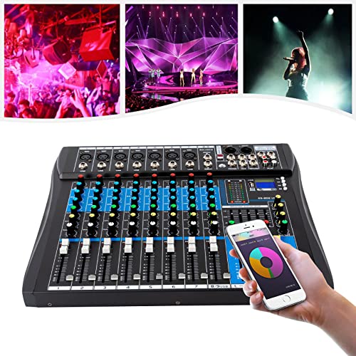 8 Kanal Audio Mixer Fünfband-Equalizer Aufnahme Mischpult Bluetooth USB Mischer Equalizer DJ LCD-Bildschirm 48V Phantomspeisung von LOYEMAADE