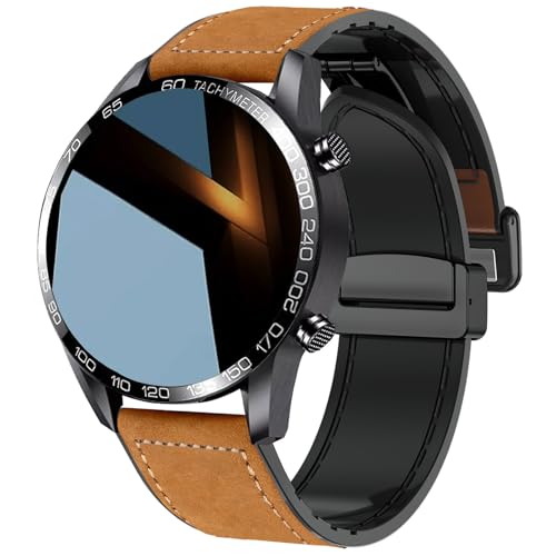 LOYEWAIER Smart Watch Herren Bluetooth Anrufe 1.39“ Fitness Uhr wasserdichte Sport Smartwatch mit Blutsauerstoff/Schlaf/Herzfrequenzmesser Braun Lederband Activity Tracker für Android iOS LOYEWAIER Smart Watch Herren Bluetooth Anrufe 1.39“ Fitness Uhr wasserdichte Sport Smartwatch mit Blutsauerstoff/Schlaf/Herzfrequenzmesser Braun Lederband Activity Tracker für Android iOS von LOYEWAIER