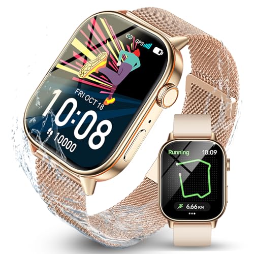 LOYEWAIER Smartwatch Damen Herren mit Telefonfunktion 2,01'' HD Smart Watch Fitnessuhr mit GPS IP68 wasserdichte Sportuhr 178+ Sportmodi Schlafmonitor Herzfrequenz Fitness Tracker für Android iOS von LOYEWAIER