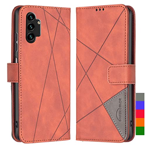 LOYWIN Handyhülle für Samsung Galaxy A13 4G Leder Tasche Klapphülle mit Kartensteckplatz & Fotorahmen Beutel Weich Silikon Schale Case Schutz Hülle für Samsung A13 4G, Braun von LOYWIN