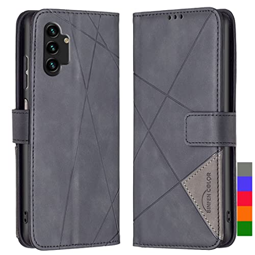 LOYWIN Handyhülle für Samsung Galaxy A13 4G Leder Tasche Klapphülle mit Kartensteckplatz & Fotorahmen Beutel Weich Silikon Schale Case Schutz Hülle für Samsung A13 4G, Schwarz von LOYWIN