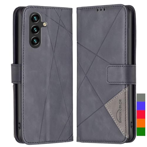 LOYWIN Handyhülle für Samsung Galaxy A16 Leder Tasche Klapphülle für Galaxy A16 Hülle mit Kartensteckplatz & Fotorahmen Beutel Weich Silikon Schale Case Schutz Hülle für Samsung A16, Schwarz von LOYWIN