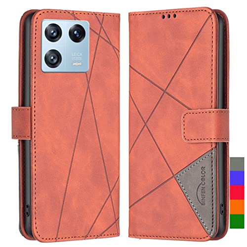 LOYWIN Handyhülle für Xiaomi 13 Leder Tasche Klapphülle mit Kartensteckplatz & Fotorahmen Beutel Weich Silikon Schale Case Schutz Hülle für Xiaomi 13, Braun von LOYWIN