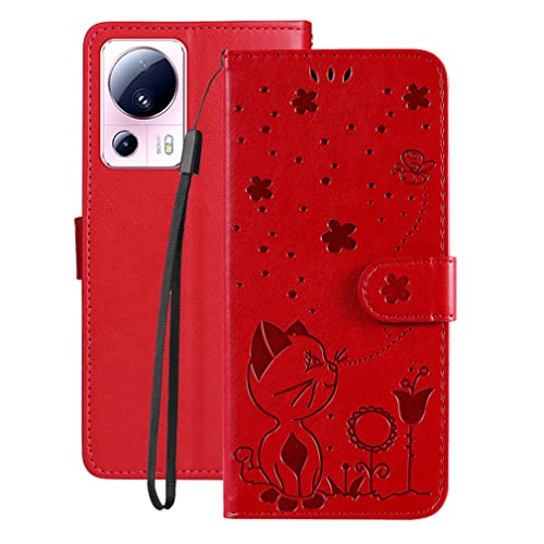 LOYWIN Handyhülle für Xiaomi 13 Lite Leder Tasche für Xiaomi 13 Lite Klapphülle mit Kartensteckplatz Beutel Weich Silikon Schale Case Schutz Hülle für Xiaomi 13 Lite, Rot LOYWIN Handyhülle für Xiaomi 13 Lite Leder Tasche für Xiaomi 13 Lite Klapphülle mit Kartensteckplatz Beutel Weich Silikon Schale Case Schutz Hülle für Xiaomi 13 Lite, Rot von LOYWIN