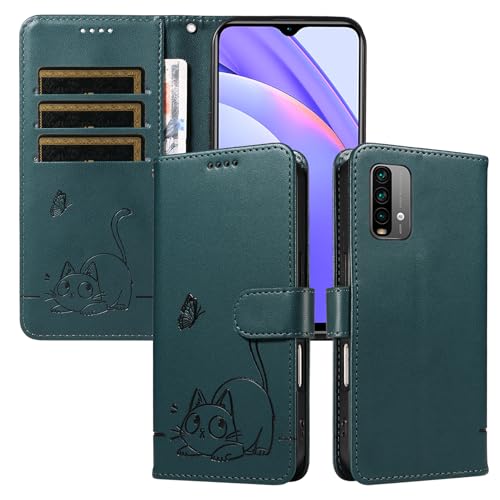 LOYWIN Handyhülle für Xiaomi Redmi 10X 4G Leder Tasche Niedliches Katzendesign Klapphülle mit Kartensteckplatz Beutel Weich SilikonSchutz Hülle für Xiaomi Redmi 10X 4G, Tiefgrün LOYWIN Handyhülle für Xiaomi Redmi 10X 4G Leder Tasche Niedliches Katzendesign Klapphülle mit Kartensteckplatz Beutel Weich SilikonSchutz Hülle für Xiaomi Redmi 10X 4G, Tiefgrün von LOYWIN