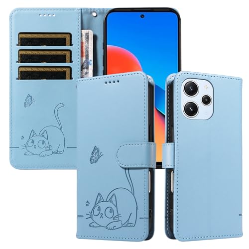LOYWIN Handyhülle für Xiaomi Redmi Note 12R Leder Tasche Niedliches Katzendesign Klapphülle mit Kartensteckplatz Beutel Weich SilikonSchutz Hülle für Xiaomi Redmi Note 12R, Blau LOYWIN Handyhülle für Xiaomi Redmi Note 12R Leder Tasche Niedliches Katzendesign Klapphülle mit Kartensteckplatz Beutel Weich SilikonSchutz Hülle für Xiaomi Redmi Note 12R, Blau von LOYWIN