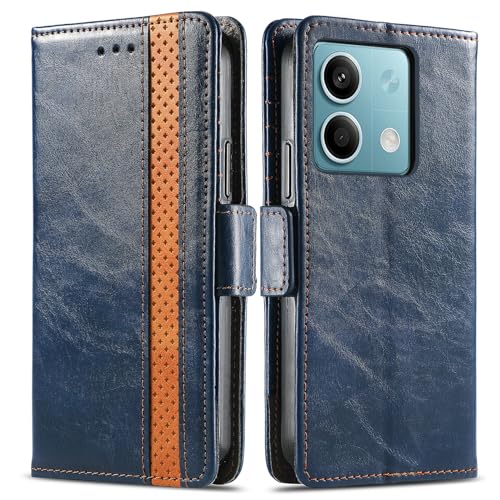 LOYWIN Handyhülle für Xiaomi Redmi Note 13 5G Leder Tasche Hülle [RFID-Blockierung] Schutzhülle mit Kartenfach Stehen Weiche TPU Silikon Klapphülle für Redmi Note 13 5G, Blue von LOYWIN