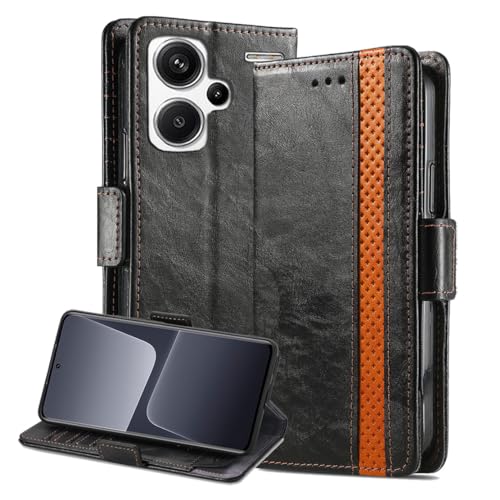 LOYWIN Handyhülle für Xiaomi Redmi Note 13 Pro+ Leder Tasche Hülle [RFID-Blockierung] Schutzhülle mit Kartenfach Stehen Weiche TPU Silikon Klapphülle für Redmi Note 13 Pro Plus, Black von LOYWIN