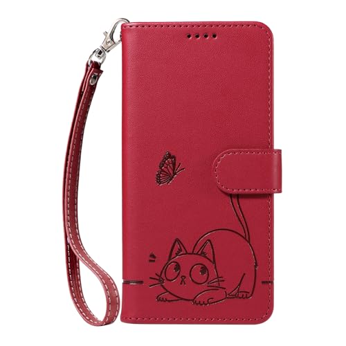 LOYWIN Handyhülle für Xiaomi Redmi Note 8 Pro Leder Tasche Niedliches Katzendesign Klapphülle mit Kartensteckplatz Beutel Weich SilikonSchutz Hülle für Xiaomi Redmi Note 8 Pro, Rot LOYWIN Handyhülle für Xiaomi Redmi Note 8 Pro Leder Tasche Niedliches Katzendesign Klapphülle mit Kartensteckplatz Beutel Weich SilikonSchutz Hülle für Xiaomi Redmi Note 8 Pro, Rot von LOYWIN