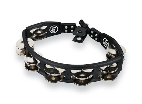 LP Latin Percussion LP160 Tambourin Cyclop montierbar schwarz Stahlschellen zweireihig von Latin Percussion