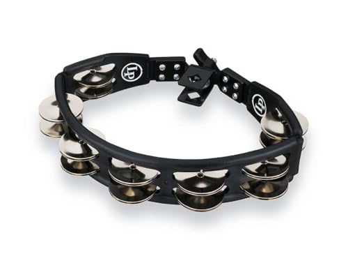 LP Latin Percussion LP160 Tambourin Cyclop montierbar schwarz Stahlschellen zweireihig von LP