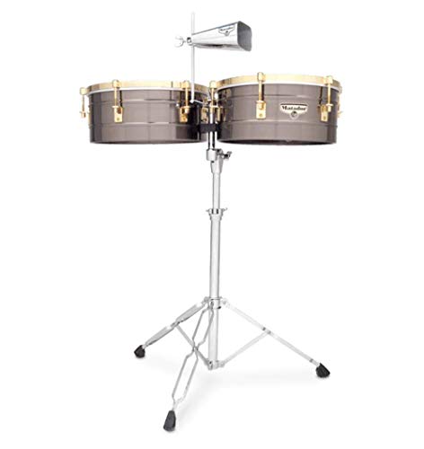 LP Latin Percussion M257-BNG Timbales Matador Brushed Nickel/Gold Tone 14" + 15", Stahlkessel Tiefe 16,5 cm von LP