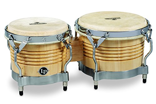 LP Latin Percussion Matador Wood Bongo Natural Chrome Hardware M201-AWC von LP