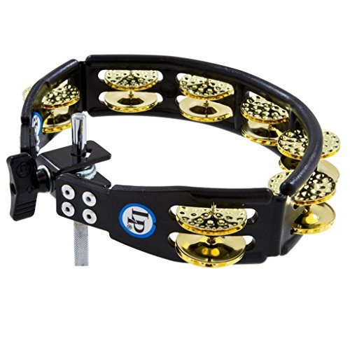 LP Latin Percussion Tambourin Cyclops schwarz montierbar Messingschellen zweireihig LP179 von Latin Percussion