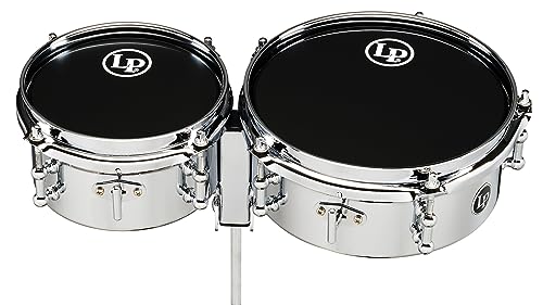 LP Latin Percussion Timbales Mini Chrome 6" + 8" verchromter Stahlkessel Tiefe 3,25", Halterung zur Montage auf einer 3/8 Haltestange, LP845-K, Trommel, Drum von LP