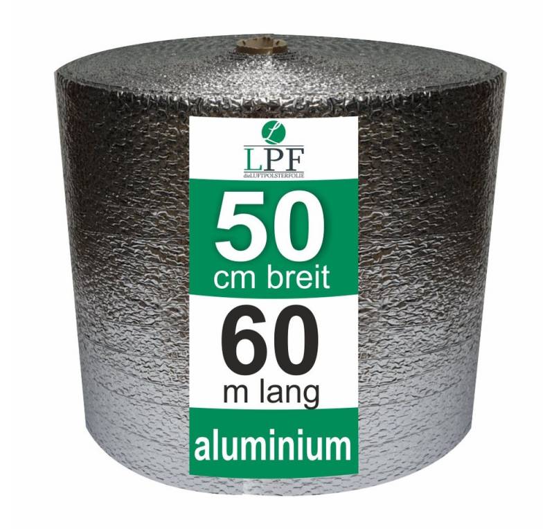 LPF dieLUFTPOLSTERFOLIE Schutzfolie Luftpolsterfolie ALUMINIUM kaschiert Breite 50cm x Länge 60m / 250my von LPF dieLUFTPOLSTERFOLIE