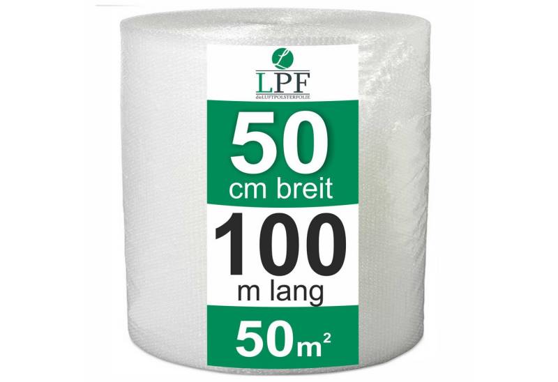 LPF dieLUFTPOLSTERFOLIE Schutzfolie Luftpolsterfolie Breite 50 cm x 100 m Blasenfolie Verpackungsfolie von LPF dieLUFTPOLSTERFOLIE