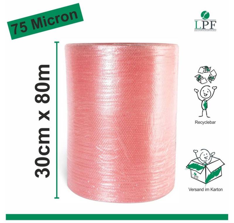 LPF dieLUFTPOLSTERFOLIE Schutzfolie Luftpolsterfolie LPF75 Breite 30cm x Länge 80m Noppenfolie von LPF dieLUFTPOLSTERFOLIE