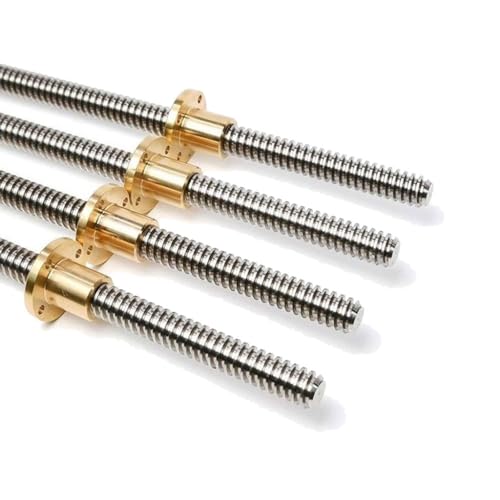 Präzisions-Trapezgewindespindel, T12-Gewindespindel, 1 m Trapezgewindespindel aus Edelstahl mit Messingmutter, Steigung 2 mm/3 mm Steigung 2 mm 8 10 12 14 20 mm Trapezstange for 3D-Drucker, 1 Stück (S von LPLPL