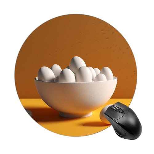 Mauspad mit Aufschrift "There are Eggs in The Bowl", rund, wasserdicht, Computer-Mauspad mit rutschfester Gummiunterseite, kabelloses Mauspad für Laptop, Büro, Zuhause, personalisiertes Gaming-Mauspad Mauspad mit Aufschrift "There are Eggs in The Bowl", rund, wasserdicht, Computer-Mauspad mit rutschfester Gummiunterseite, kabelloses Mauspad für Laptop, Büro, Zuhause, personalisiertes Gaming-Mauspad von LPSADGF