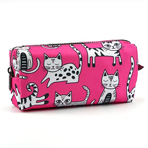 Pink Cat Pencil Case Makeup Bag Cat Lover Gift Crazy Cat Lady Toiletry Case Pouch Gifts for Teens von LParkin