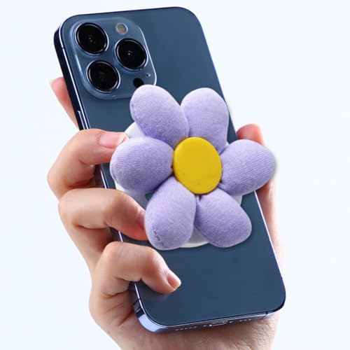 Handy-Griff-Ständer mit Cartoon-Blumen, niedliche 2D-Gänseblümchen-Form, Handy-Griff, Ständer, erweiterbar, zusammenklappbar, Handy-Zubehör Handy-Griff-Ständer mit Cartoon-Blumen, niedliche 2D-Gänseblümchen-Form, Handy-Griff, Ständer, erweiterbar, zusammenklappbar, Handy-Zubehör von LQQDREX