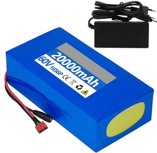 LQVAIPT EBike-Akku 48V 52V 60V 8Ah 10Ah 12Ah 15Ah 20Ah 25Ah, zusammenklappbar, eingebautes BMS, Lithium-Batterie for Elektrofahrräder mit Ladegerät(48V 20AH,T) von LQVAIPT