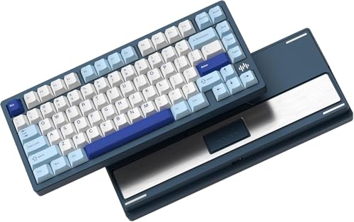 LQXQ RD75 Pro 75% Gaming Tastatur, Quick Release Wireless Aluminium, VIA Tri-Mode Mechanische Tastatur Custom Hot Swappable mit RGB Creamy Keyboard für Windows/Mac/PC - Blau von LQXQ