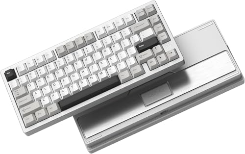 LQXQ RD75 Pro 75% Gaming Tastatur, Quick Release Wireless Aluminium, VIA Tri-Mode Mechanische Tastatur Custom Hot Swappable mit RGB Creamy Keyboard für Windows/Mac/PC - Silber von LQXQ