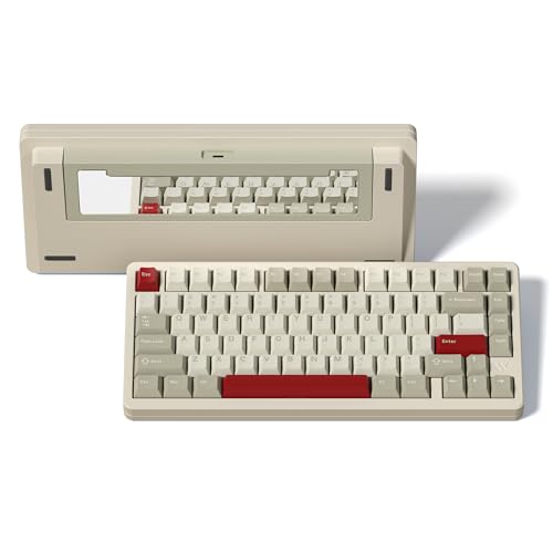 LQXQ SK75 75% Aluminium Wireless Mechanical Tastatur ANSI US, Pre-lubed POM Switches RGB Creamy Gaming Keyboard, 3-Modes BT5.0/2.4G/USB-C, Hot Swappable Keyboard mit Dichtung, Beige LQXQ SK75 75% Aluminium Wireless Mechanical Tastatur ANSI US, Pre-lubed POM Switches RGB Creamy Gaming Keyboard, 3-Modes BT5.0/2.4G/USB-C, Hot Swappable Keyboard mit Dichtung, Beige von LQXQ