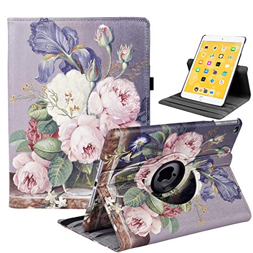 iPad 9.7 2018/2017, Air 2, Case, 360 Grad drehbar, mit automatischer Schlaf- Wachfunktion für Apple New 9,7 Zoll (6. Generation, 5. Generation) 2013 Modell Painting Rose von LRCXL