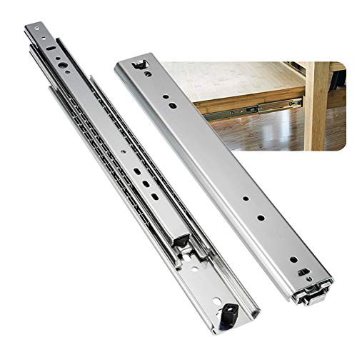 Rutsche, Schubladenführung, 2 Stück Schubladenführungen, Upgrades von robusten Kugelführungen, 900 mm (36 Zoll), 3 Falten, Vollauszug, Schrankführung/Silber/300 mm (12 Zoll)(450Mm(18 Inch)) von LRFNKCT
