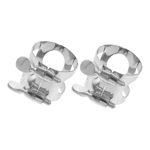 LRXIYODE 2 Stück Mundstück Sprengring Saxophon Mundstück Reparaturwerkzeug Saxophon Ligatur Saxophon Teile Mundstück Ligatur Saxophon Mundstück Schutzkappe Saxophon Zubehör Metall von LRXIYODE