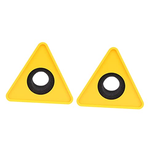 LRXIYODE 2Stücke Abs Mikrofon Logo Fahne Dreiecksform Gelb für Interviewmikrofone Anpassbar und Leicht Transportierbar Passend für Mikrofone von LRXIYODE