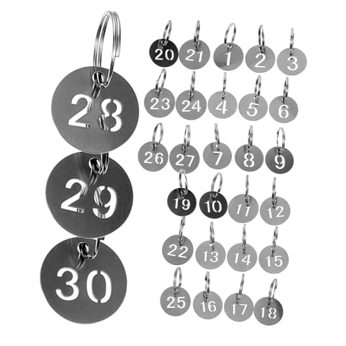 LRXIYODE 30Stücke Nummerierte Id Tags mit Schlüsselanhängern Schilder für Einfache Identifikation von Schlüsseln für Sauna Schule Langlebig LRXIYODE 30Stücke Nummerierte Id Tags mit Schlüsselanhängern Schilder für Einfache Identifikation von Schlüsseln für Sauna Schule Langlebig von LRXIYODE