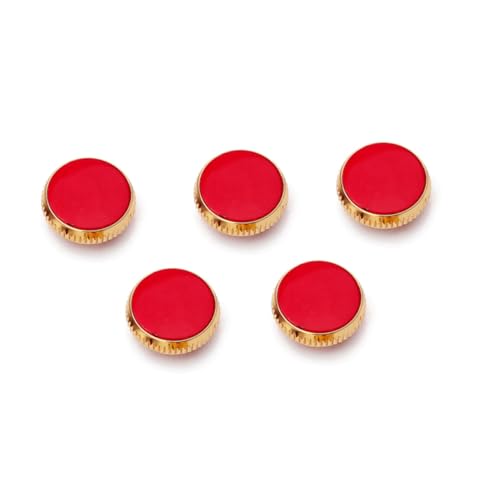 LRXIYODE 5 Stück Saxophon Metallknöpfe Saxophon Zubehör Saxophon Ersatz Saxophon Schraubenabdeckung Saxophon Fingerknopf Musikinstrument Zubehör Rot von LRXIYODE