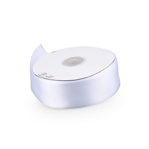 LRXIYODE 50M Grosgrain Geschenkband Weiß Hochwertiges Curling Band für Bastelprojekte Geschenkverpackungen und Dekorationen für Haarschleifen und Feiern von LRXIYODE