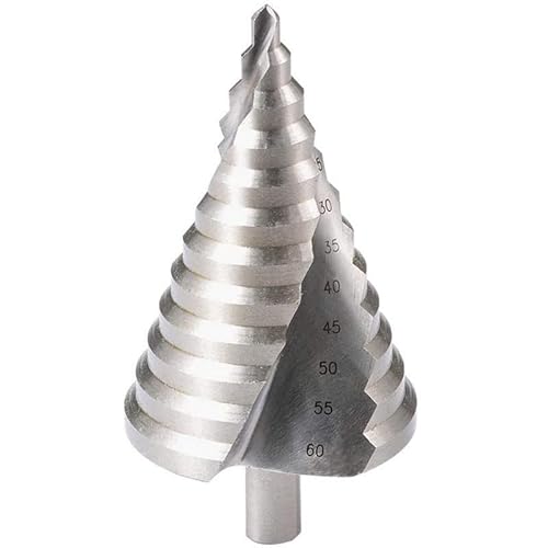 Großer HSS-Stufenbohrer, 12 Größen, Titan-Schnellarbeitsstahl, 6 bis 60 mm, Bohrer für Blech, Aluminium, Metall, Holz, großes Mehrfachloch, Stufenbohrer für DIY-Liebhaber (1 Stück Stufenbohrer) Großer HSS-Stufenbohrer, 12 Größen, Titan-Schnellarbeitsstahl, 6 bis 60 mm, Bohrer für Blech, Aluminium, Metall, Holz, großes Mehrfachloch, Stufenbohrer für DIY-Liebhaber (1 Stück Stufenbohrer) von LSDZHK